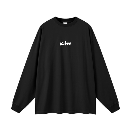 Black streetwear graphic long sleeve front design KILOS clothing