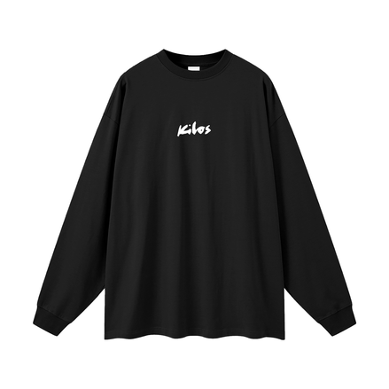 Black streetwear graphic long sleeve front design KILOS clothing